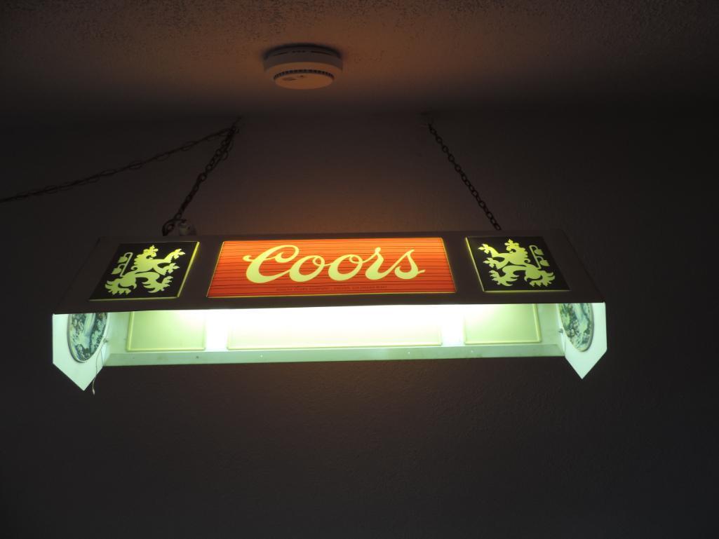 Vintage Coors pool table light.