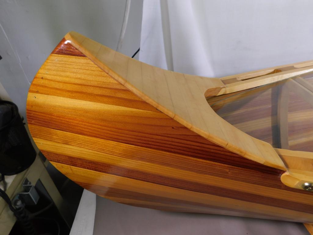 Killer custom handmade cedar strip canoe coffee table