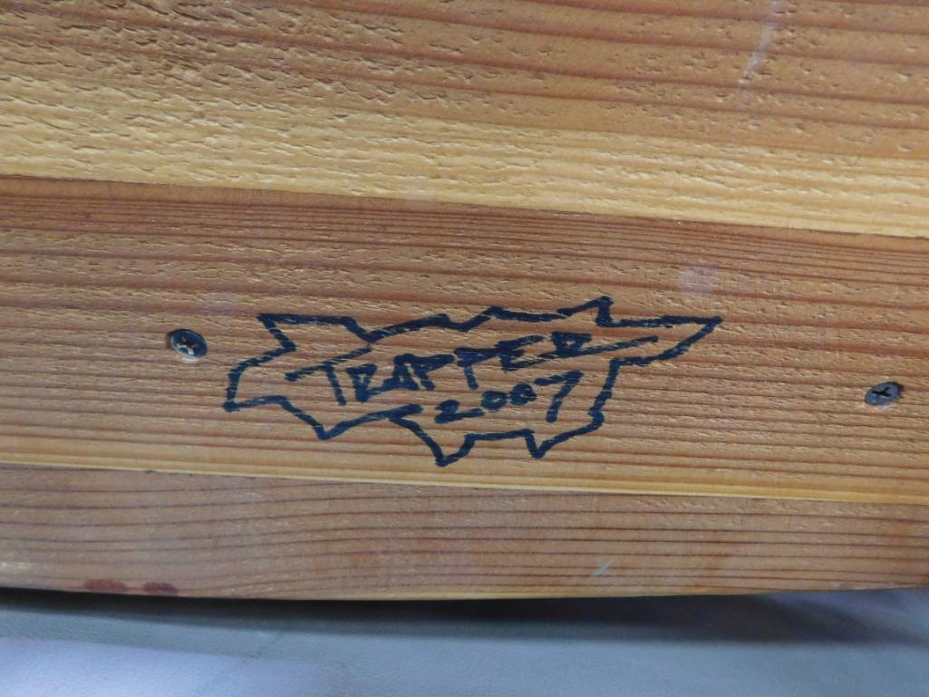 Killer custom handmade cedar strip canoe coffee table