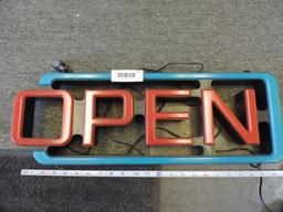 22" LED light up open sign with remote.