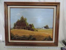 Virginia Landon Estes Park CO oil on hard board.