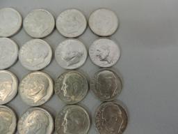 50 1960-1961 silver Roosevelt dimes.