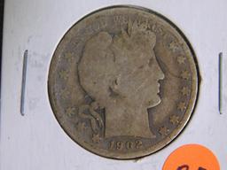 1902-O Barber half dollar coin