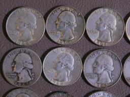 Twenty Pre 1965 Washington quarters