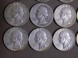 Twenty Pre 1965 Washington quarters