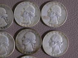 Twenty Pre 1965 Washington quarters