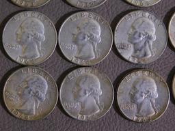 Twenty Pre 1965 Washington quarters