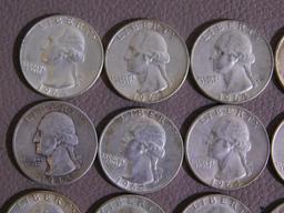 Twenty Pre 1965 Washington quarters