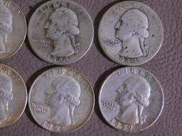 Twenty Pre 1965 Washington quarters