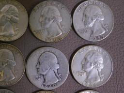 Twenty Pre 1965 Washington quarters