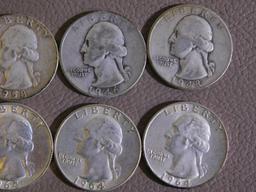 Twenty Pre 1965 Washington quarters