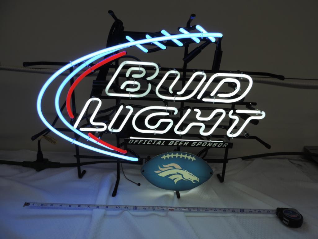 Bud Light Denver Broncos Football neon.