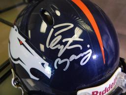 Peyton Manning signed Denver Broncos football helmet with COA