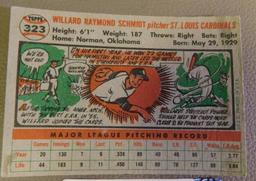 1950's Topps # 305 Brooks Lawrence and # 323 Willard Schmidt baseball cards