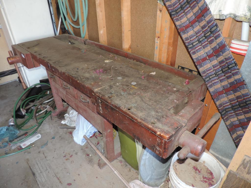 Killer antique work bench.