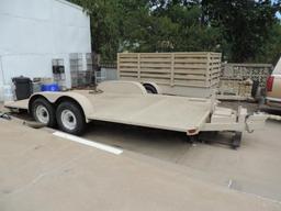 16'x8' metal two axle trailer with title.