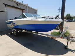 17' Mark Twain V hull boat with trailer