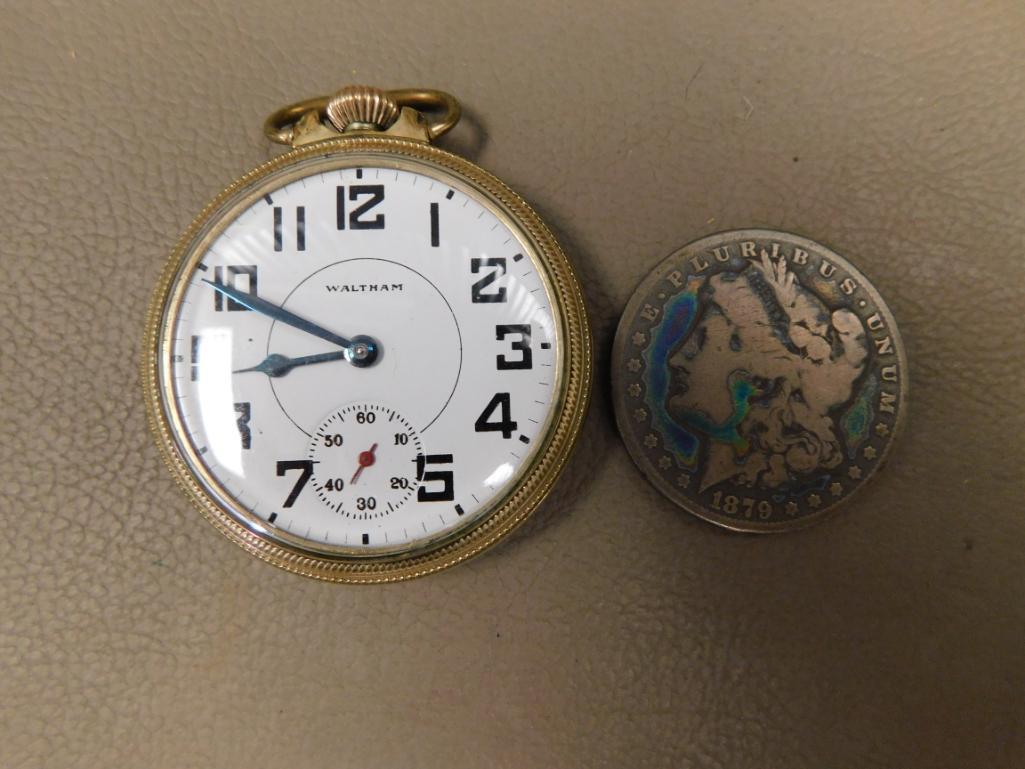 Waltham 23 jewel open face pocket watch