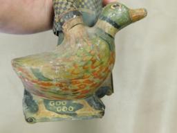 Antique Marx Joe Penner and Goo Goo metal wind up walking toy