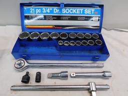 21 Piece 3/4" Ratchet & Socket Set