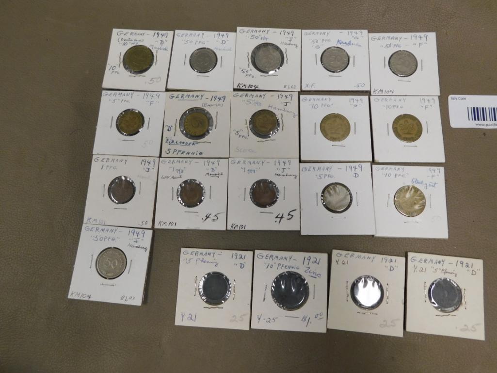 1921 & 1949 German coin assortment