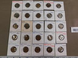 British Farthing coins