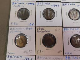 British Farthing coins