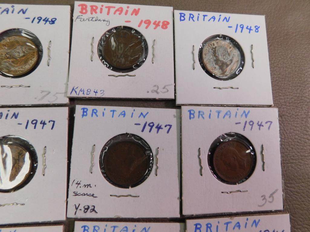 British Farthing coins