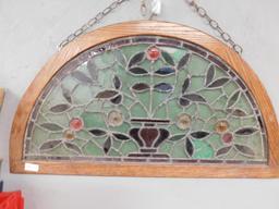 Stained glass arched window