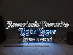 53x20" Bud Light America's Favorite Light Lager 3 transformer neon sign.