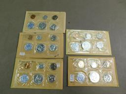 Five 1950's-1960s coin proof sets