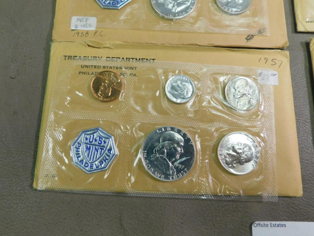Five 1950's-1960s coin proof sets