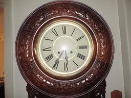 Hand carved Mahogany Wall Clock