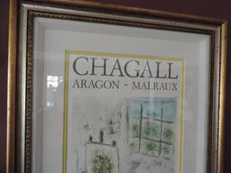 Signed Marc Chagall Artists Studio Color Poster