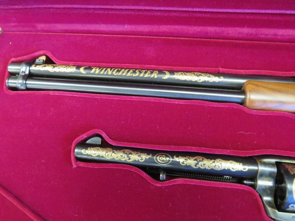 Exceptional Colt SAA and Winchester 94 Serialized Cased Commemorative Set