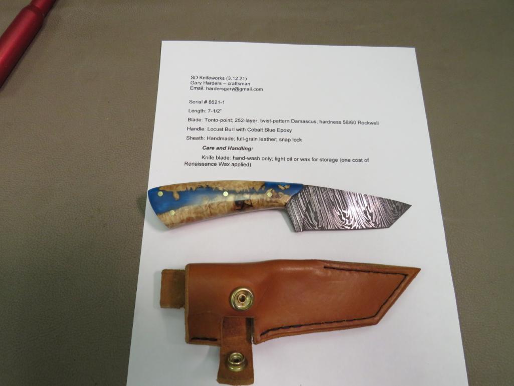 Gary Harder's SD Knifework's Custom Damascus Tanto Point Knife