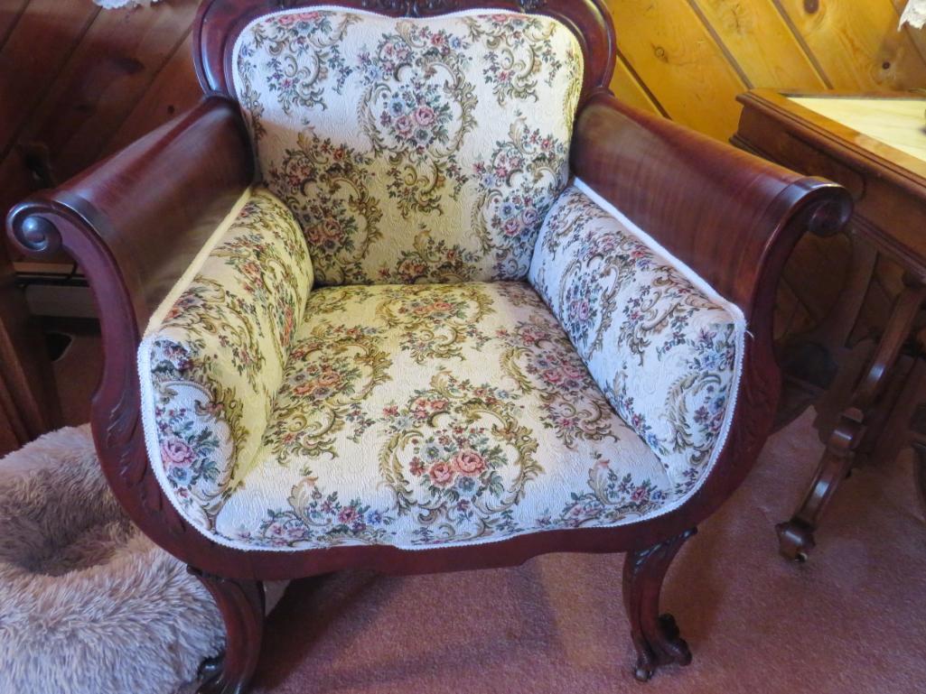 Incredible 1880's Mahogany 3 Piece Parlor Set