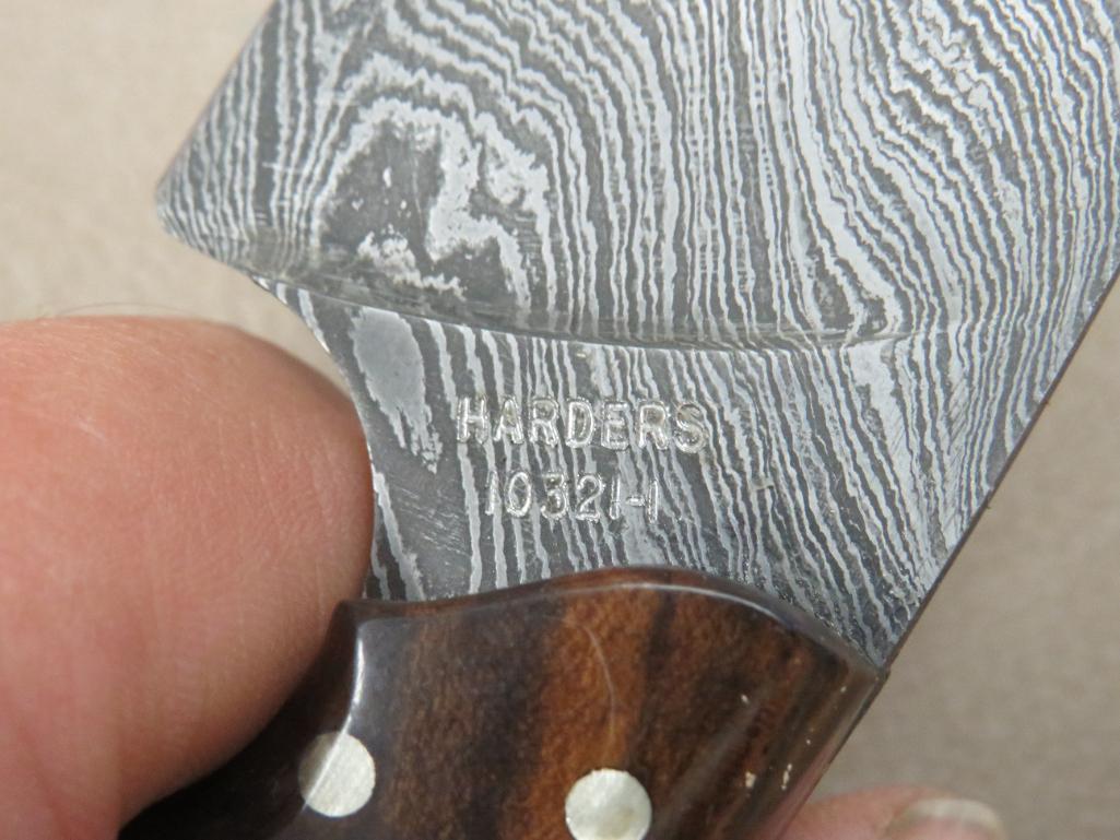 Custom Gary Harder's SD Knifework's Damascus Drop Point Hunting Knife