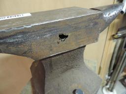 Anvil Mounted on Wooden Block Stand