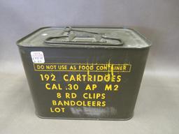 Military Spam Can of M1 Garand 30-06 AP Ammunition