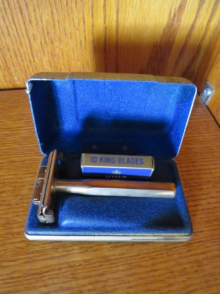 Brass King Safety Razor with Case