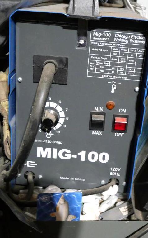 Chicago Electric Mig-100 Welder with Cart & Accessories