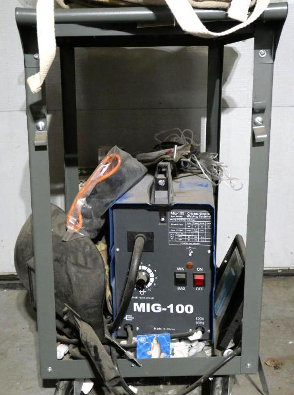 Chicago Electric Mig-100 Welder with Cart & Accessories