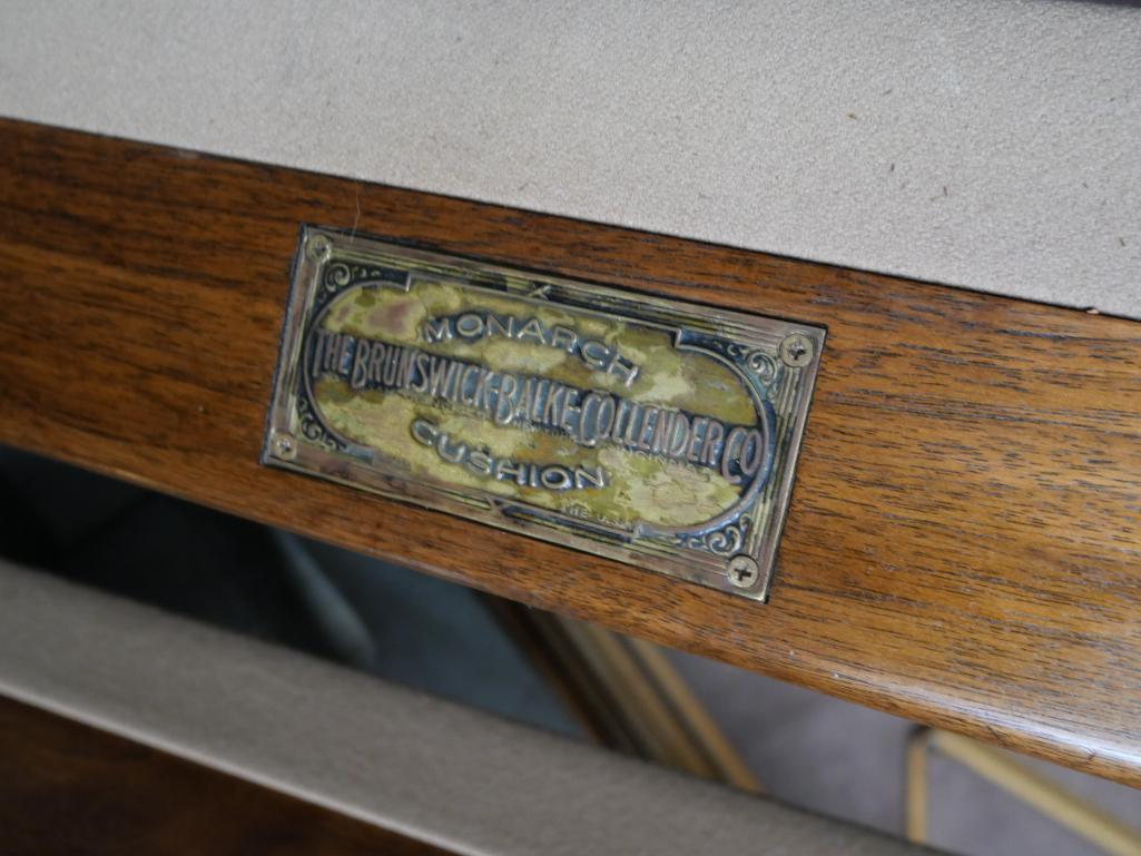 Antique Brunswick Balke Collendar Monarch Pool Table