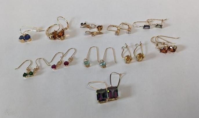 14K Yellow Gold and Gemstone Drop Earring Assortment