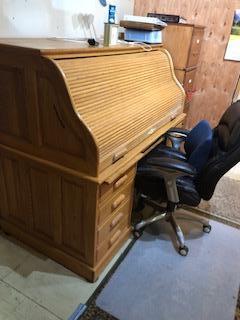 Oak roll top desk