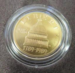 1989 US Congressional 3 Coin Gold and Silver Set