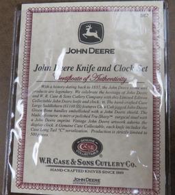 Case John Deere Clock and Knife Set