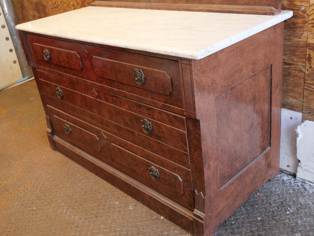 Victorian walnut Marble Top Dresser