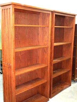 Two 36x11x72" Mission Style Book Shelves